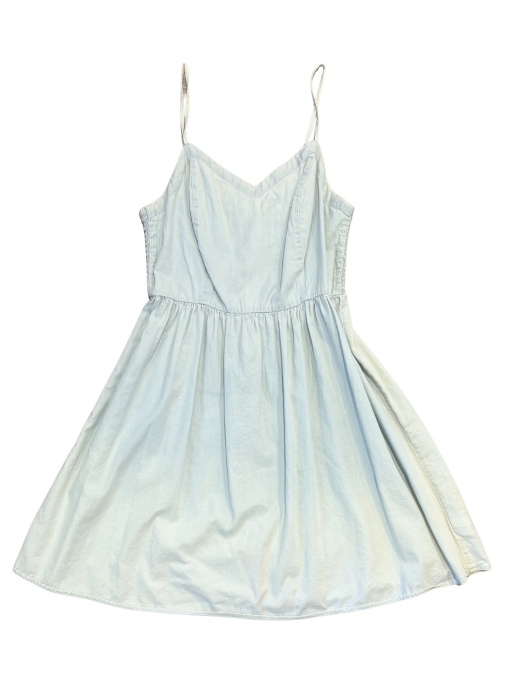 Cottagecore Summer Dress Light Blue Denim Fit & Flare Size M Old Navy